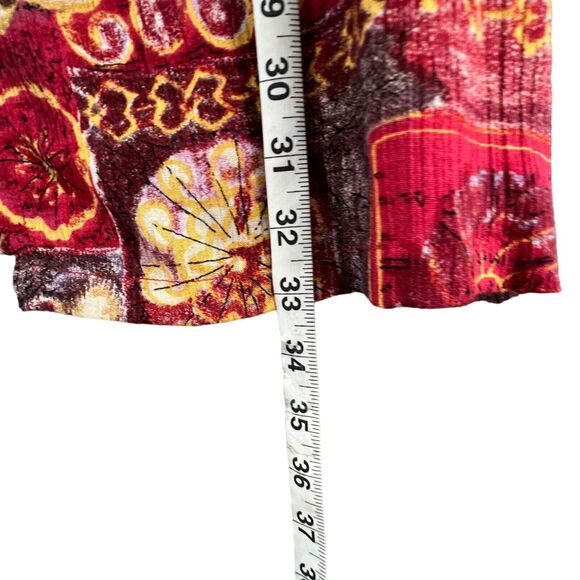 Vintage Christina Fairbanks Shirt Jacket Women XL Red Multi Abstract Boho Retro - Picture 6 of 9